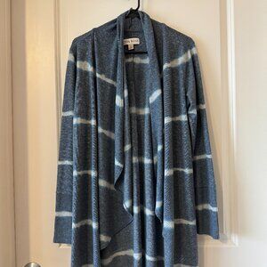Knox Rose Open Front Cardigan — Blue Tie-Dye Stripe, XS